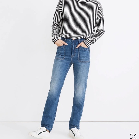 Madewell Classic Straight Full Length Jeans Marfield Wash Surplus Pocket Edition - Picture 2 of 11